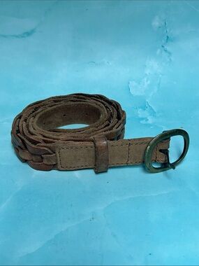 Brown Braided Leather Belt 43 inches